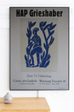 HAP Grieshaber Original Woodcut Poster 1984 - Graphik der Gegenwart