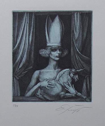 Ernst Fuchs Original Limited Edition Etching & Aquatint 1976