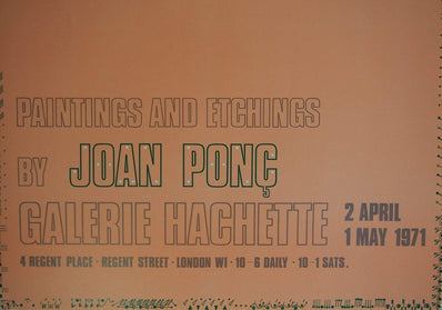 Joan Ponç  - Original Artist Poster 1971